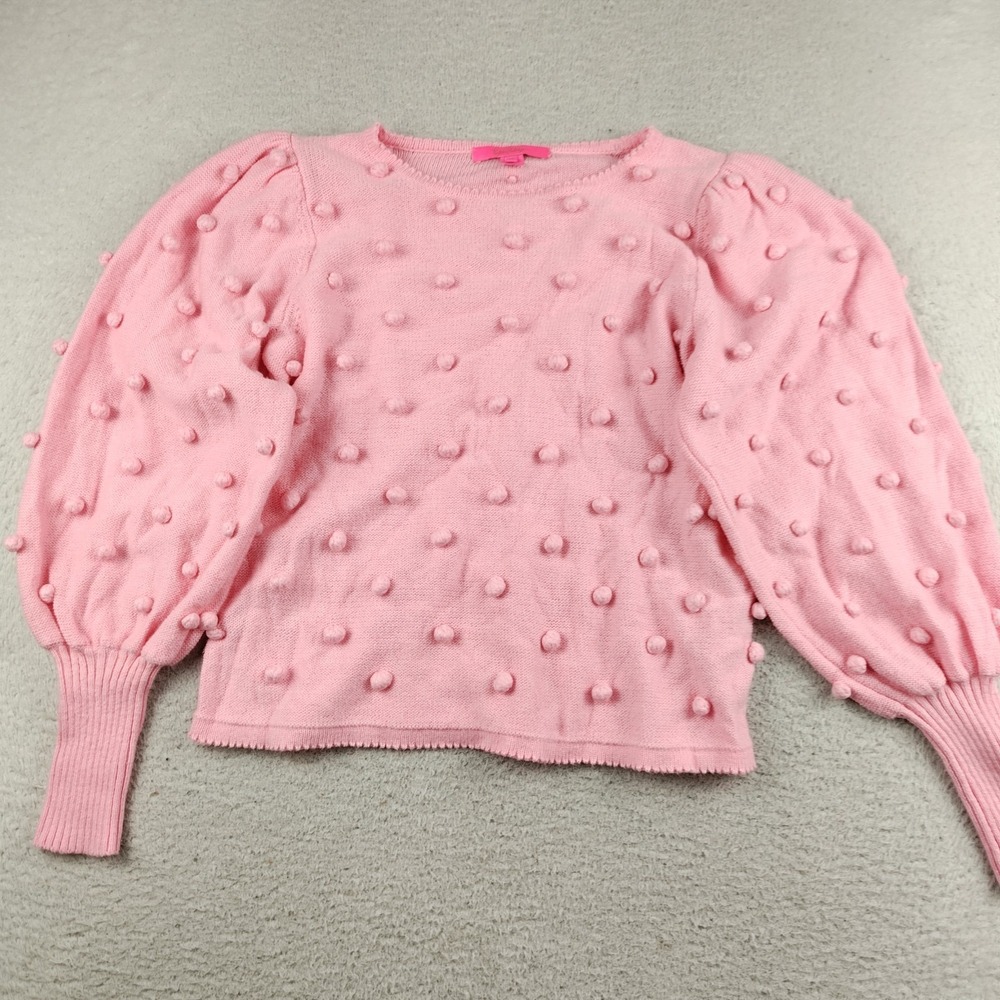 Lilly Puliltzer Pink Sweater Popcorn Cropped Women's Medium